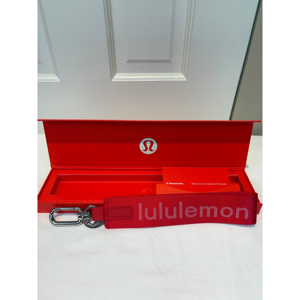 Lululemon Collective Pinnacle Membership Red Keychain Webbing Strap Limited Ed